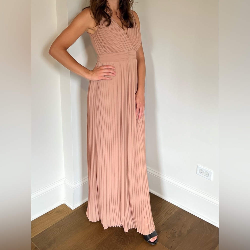 Pleated Floor-length Dress